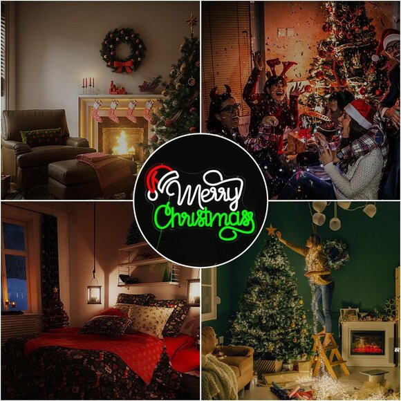 Merry Christmas Neon Sign  Led Candy Dimmable Light Up Sign for Party Kids - Picture 7 of 7